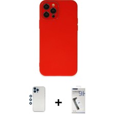 BUTİMAR'S iPhone 12 Pro Çekirdek Modern Serisi - Şeffaf Uv Polymer Nano Ekran Koruyucu + Mavi Shine Kamera Lens