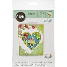 Starseven Sizzix Chilson Thinlits Zımba Şablonları 20 Adet 663619 Aşk Kuşları Gölge Kutusu Courtney, Çok Renk