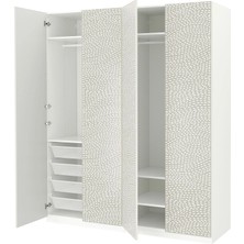 IKEA Beyaz Geniş Kapaklı Gardırop 200X60X236 cm