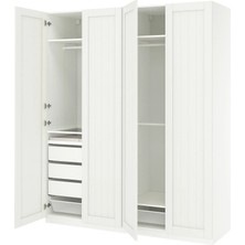 IKEA Beyaz Sağlam Kapaklı Gardırop