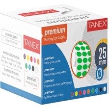 Kitabevimden Tanex Nokta Etiketi 25 mm Yeşil 2500 Li Tekli Kutu