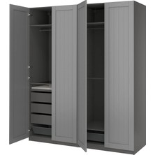 IKEA Koyu Gri Şık Kapaklı Gardırop