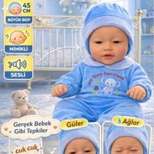 Miajima Interaktif Oyuncak Bebek Yüzü Hareketli Emzikli Biberonlu Güler Ağlar Fonksiyonlu Sesli