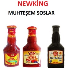 Newking Muhteşem 3 Lu Sos Orjinal Acı Sos . Sarımsaklı Acı Sos . Barbekü Sosu