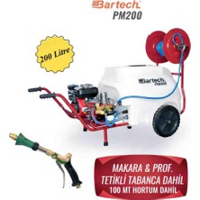 Bartech PM200 Lt 22 Lik Pompa 100 mt Hortum + Tetikli Tabanca Dahil Ilaçlama Makinası