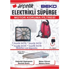 Arçelik S 4210 4230 4240 4250 Süpürge Motor Koruma Filtresi 2'li