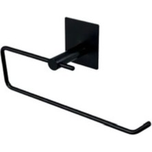 Enalburumtr Kendinden Yapışkanlı Siyah Rulo Kağıt Asacağı, Kağıt Havluluk, Yapışkanlı Rulo Havlu Askısı 304 Kalite Paslanmaz Çelik