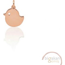 Bigakan Sevimli Civciv Kolye Ucu 925 Ayar Minimal Tasarım Rose Kaplama