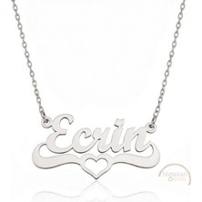 Bigakan 925 Ayar Gümüş Kalpli Evin Isimli Kolye - Kalp Desenli