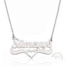 Bigakan 925 Ayar Gümüş Kalpli Sümeyye Isimli Kolye - Kalp Desenli