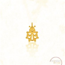 Bigakan Kalpli Uğur Böceği Kolye Ucu 925 Ayar Minimal Tasarım Altın Kaplama