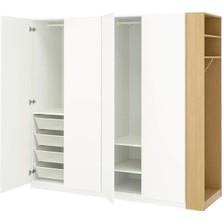 IKEA Beyaz Modern Kapaklı Gardırop 220X60X201 cm