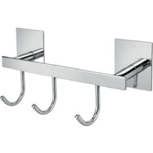 Enalburumtr Kendinden Yapışkanlı Üçlü Askılık Banyo Askısı Havlu Askısı Bornoz Askısı 304 Kalite Paslanmaz Çelik