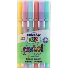 Kitabevimden Pensan Kidz Keçeli Kalem 6 Renk Pastel 24 Lü