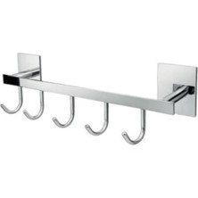 Enalburumtr Kendinden Yapışkanlı Beşli Askılık Banyo Askısı Havlu Askısı Bornoz Askısı 304 Kalite Paslanmaz Çelik