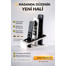 BarsDepo 3’lü Kumanda Standı – Masa Üstü Düzenleyici, Minimal Tv Kumandalık Organizer