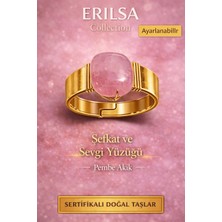 Erilsa Sertifikalı Şeffaf Pembe Akik Doğal Taş Yüzük – Şefkat ve Sevgi Ayarlanabilir