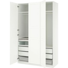 IKEA Beyaz Geniş Kapaklı Gardırop 150X60X236 cm