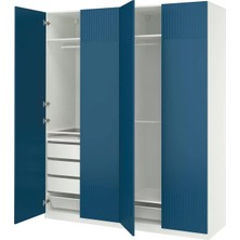 IKEA Beyaz Geniş Kapaklı Gardırop 200X60X236 cm