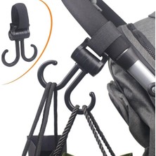 K-yonlineticaret 2li Bebek Arabasına Uyumlu Cırtlı  Eşya Taşıma Aparatı 360 Derece Dönebilen Plastik Kanca (5501)