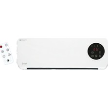 K-yonlineticaret Kiwi KHT-8490 Klima Tipi Duvar Tipi Isıtıcı Fan Kumandalı - Dijital Dokunmatik Ekran 2 Kademe Isı Za