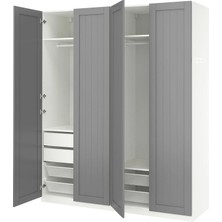 IKEA Beyaz Sağlam Kapaklı Gardırop 200X60X236 cm