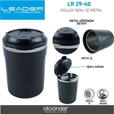 Leader LR29-40 Işıklı Araç Küllüğü Metal Iç Hazneli Kokuyu Hapseden Kapaklı