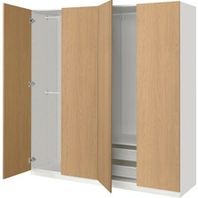 IKEA Beyaz Şık Kapaklı Gardırop 200X60X201 cm