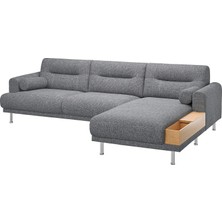 IKEA Gri Lüks Kanepe - Uzanma Koltuklu 3'lü Kanepe