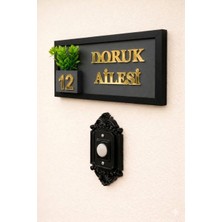 Shelife Kişiye Özel Ahşap Kapı Isimliği Çiçekli Silver – 10X20 cm Mdf Dekoratif Kapı Tabelası