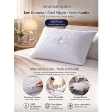 Madame Queen Premium 2 Adet 50X70 Su ve Sıvı Geçirmez Yastık Alezi - Fermuarlı Kapitone Yastık Koruyucu