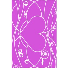 Limajuno Home & Kids Carpet  Stilize Kalp Desenli Dijital Baskılı Çocuk HALISI_100 x 150 cm