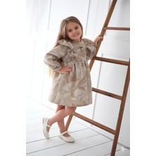 Cumino Kız Çocuk Jakar Dokuma Elbise