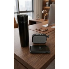 Promopanya Termos-Wireless Powerbank 10.000 Mah -Hoparlör Kutulu Set (Kişiselleştirilebilir ,isim Yazılabilir ,isme Özel, Kişiye Özel)