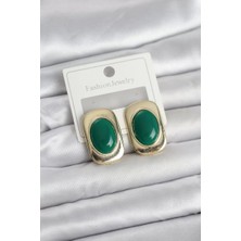 Senka Yeşil Renk Kare Model Vintage Kadın Küpe - TJ-BKP11659