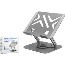 Senka Karbon Çelik 360 Derece Dönebilen Laptop ve Tablet Standi - Gri HDX8017