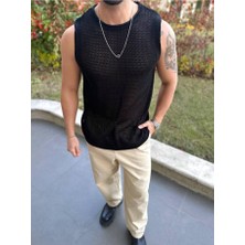 Elku Moda T-Shirt Nefes Alabilen Terletmez Pamuklu Fileli Tişört Oversize Tshirt Sıfır Kol Tişört Atlet