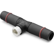Senka Poe Splitter T Tipi Su Geçirmez RJ45 Konnektör - Siyah ND2452