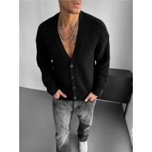 Elku Moda Naturel Pamuk Örgülü Desenli Triko Hırka Şal Yaka Düğme Detaylı Şık ve Konforlu Dökümlü Hırka