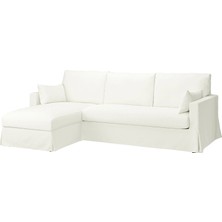 IKEA Beyaz Lüks Kanepe - Uzanma Koltuklu 3'lü Kanepe