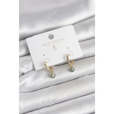 Senka Minimal Nazarlı Model Gold Renk Zirkon Taşlı Kadın Küpe - TJ-BKP11642