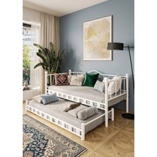 Missidea Kamelya Daybed Yavrulu Beyaz Karyola 90X200 cm