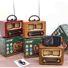 Wolawood Nostaljik Radyo Bluetooth Hoparlör Fm USB Tf Kart Destekli Vintage Tasarım Şarjlı Taşınabilir Ahşap Desenli Dekoratif Premium Müzik Kutusu Seti Özel Seri
