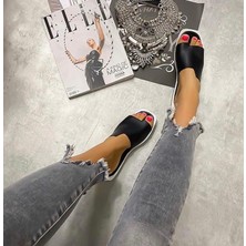 Defne Shoes Kadın Yazlık Terlik Premium Seri Lazer Kesim Kare Burun Düz Taban Rahat Şık Günlük Kullanım Terliği Sarı Beyaz Siyah Kırmızı