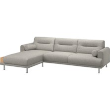 IKEA Gri Şık Kanepe - Uzanma Koltuklu 3'lü Kanepe