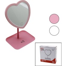 K-yonlineticaret Kalpli 7 Inç Ledli - USB Şarjlı Makyaj Aynası 90 Dereceayarlı Takılıklı Ayak Renkli Pls. (5501)