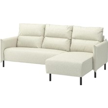 IKEA Bej Rahat Kanepe - Uzanma Koltuklu 3'lü Kanepe