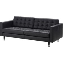 IKEA Beyaz Lüks Kanepe - 3'lü Deri Kanepe