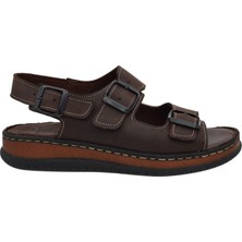 Ortopedia Ayarlanabilir Hakiki Deri Comfort Kadın Sandalet 2289 - Kahve