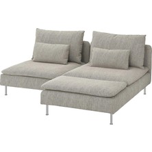 IKEA Bej Konforlu Kanepe - Uzanma Koltuklu 2'li Kanepe